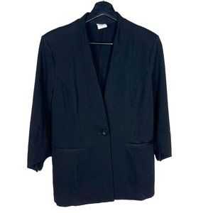 CAbi Black Turner Single Button Collarless Blazer 6